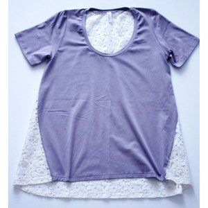 ZINKE Loungewear SLEEPWEAR Pajama LAVENDER TOP Back Lace OFF WHITE